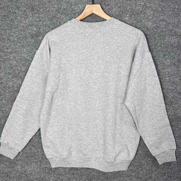 Vtg 1997 MONOPOLY MAN Spellout Sweatshirt Size Large Heather Gray Crew Neck - Picture 3 of 9